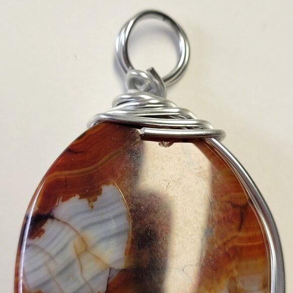 Amber Colored Agate Gemstone Pendant - Picture 10 of 11